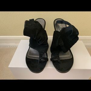 Wedge sandals. Brand MIA. Size 9. Color black.